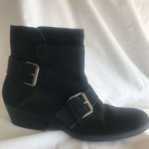 Nine West 8.5M VNTG America Western Boot BLK Suede